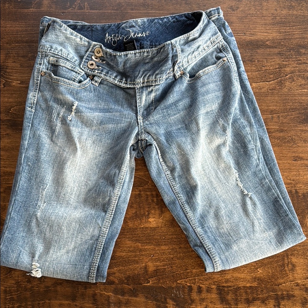 Ariya Light Wash Distressed Flare Jeans